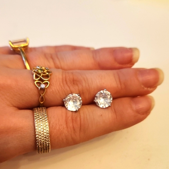 2 Carat Moissanite LARGE Sterling Silver Stud Earrings - Picture 1 of 7